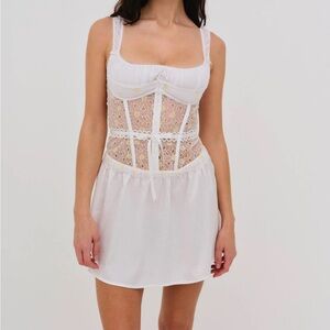 NWT for love and lemons sheer corset mini dress